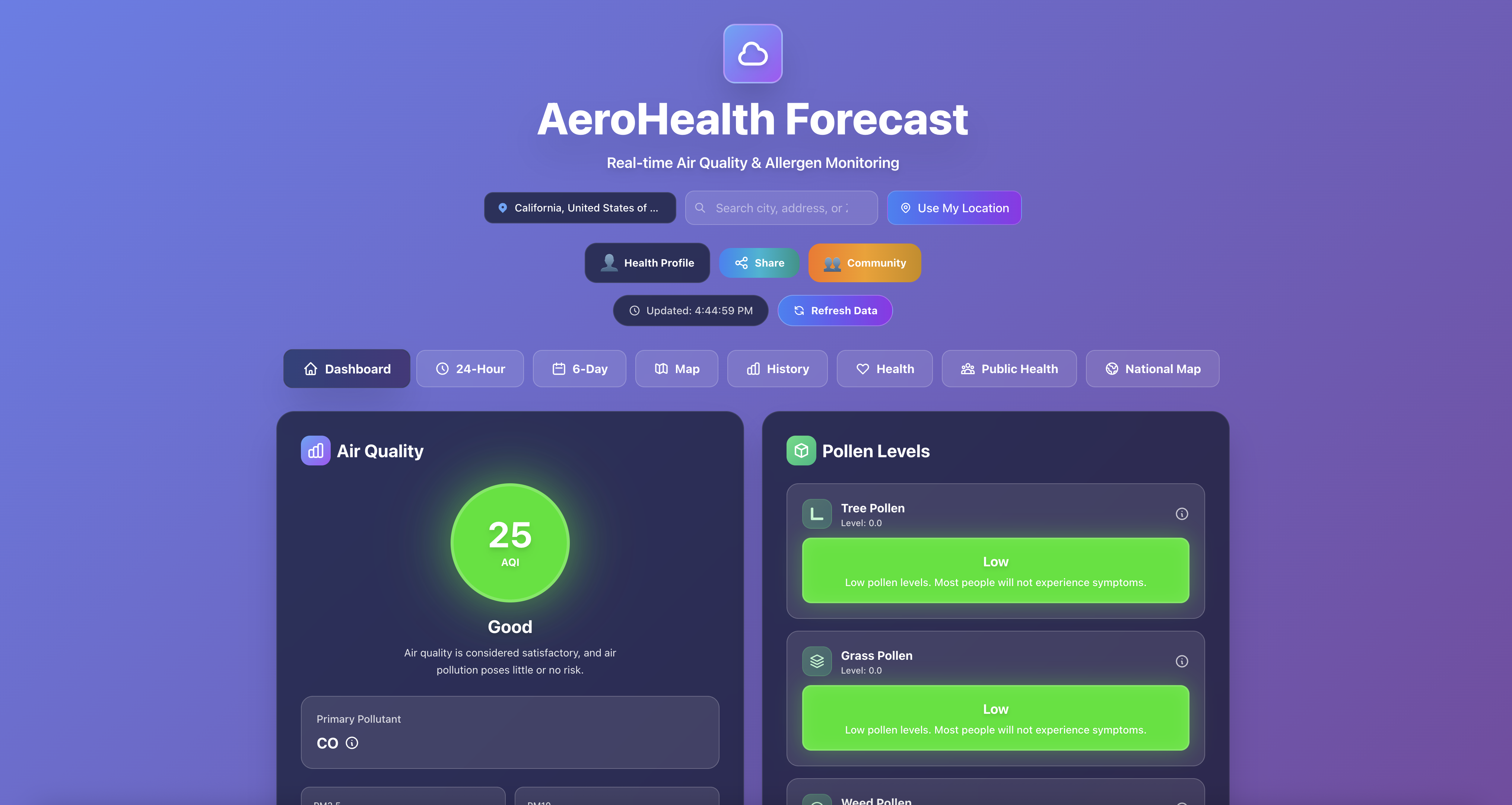 AeroHealth Forecast - Air Quality & Allergen Monitor